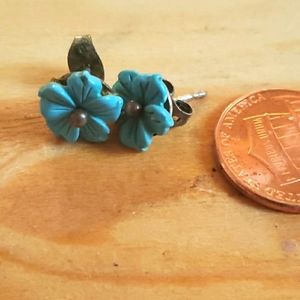 Turquoise and silver stud earrings
